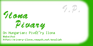 ilona pivary business card